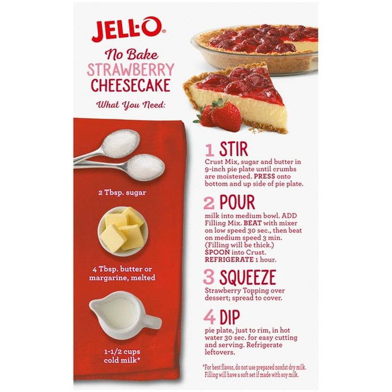 Jell-O No Bake Strawberry Cheesecake Mix (19.6 oz) - Instacart