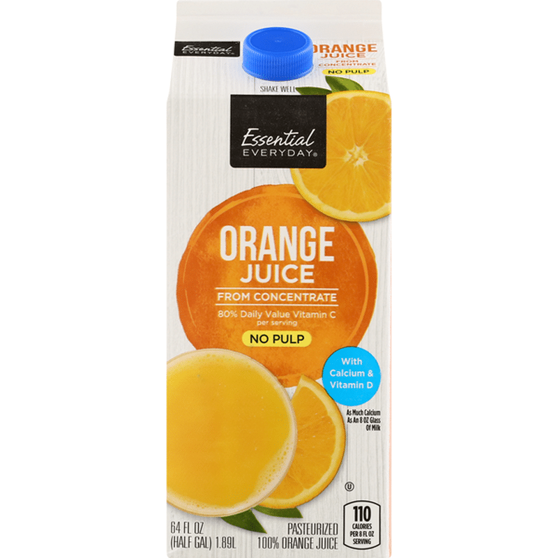 Essential Everyday Orange Juice, From Concentrate, No Pulp (64 oz