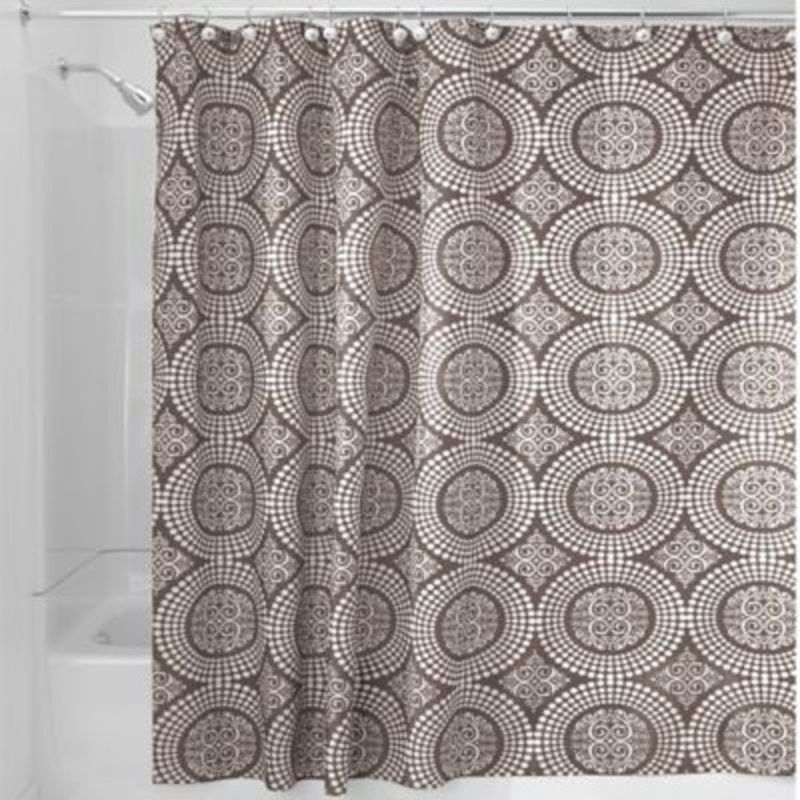 iDesign 72" x 72" Taupe Medallion Shower Curtain (each) Delivery or