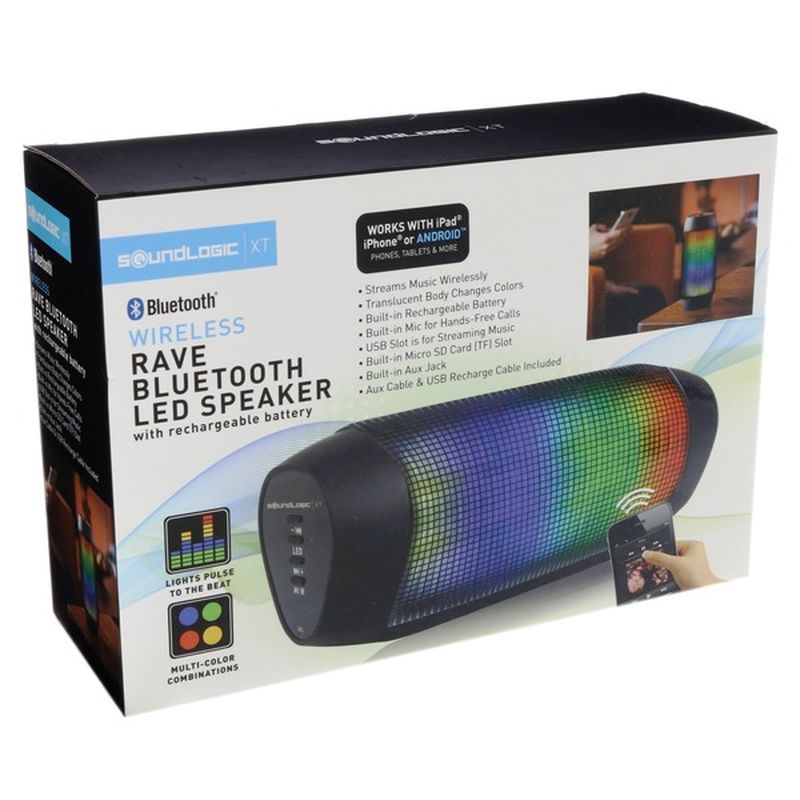Sound Logic LED Portable Rechargeable Wireless Bluetooth Rave Dance Party Speaker Phone