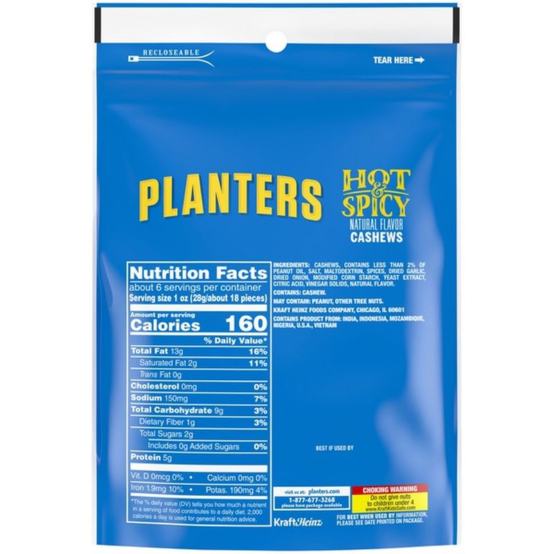 Planters Hot 'N Spicy Cashews (6 oz) Instacart