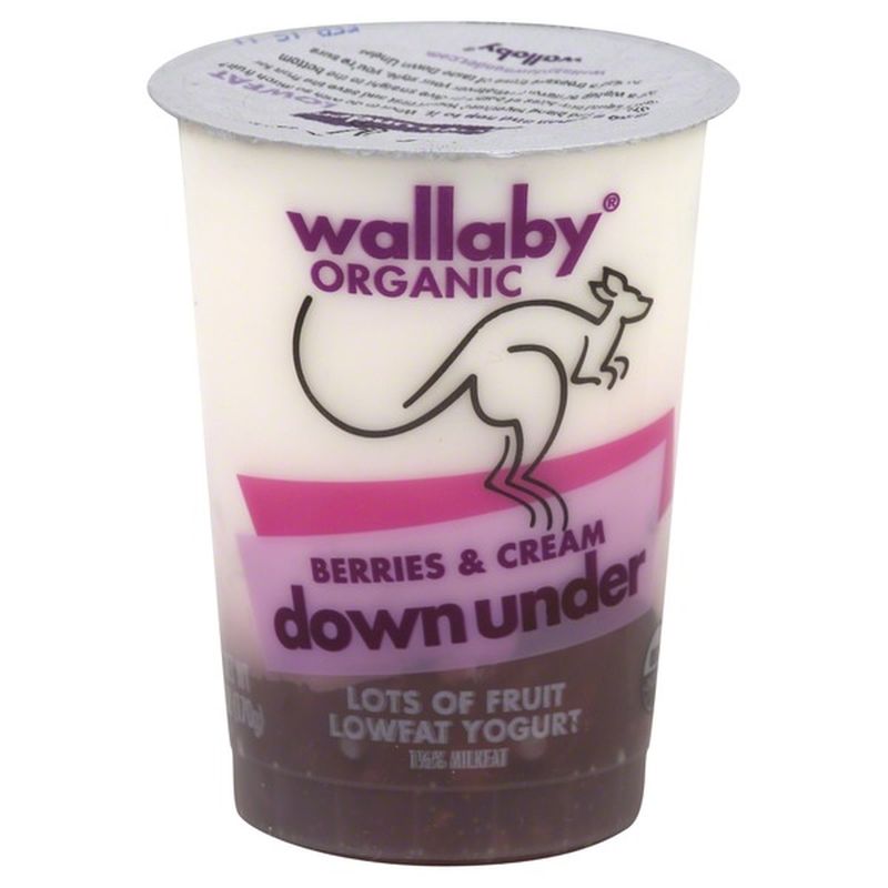 Wallaby Organic Yogurt, Lowfat, Lots of Fruit Berries & Cream Organic (6 oz) Instacart