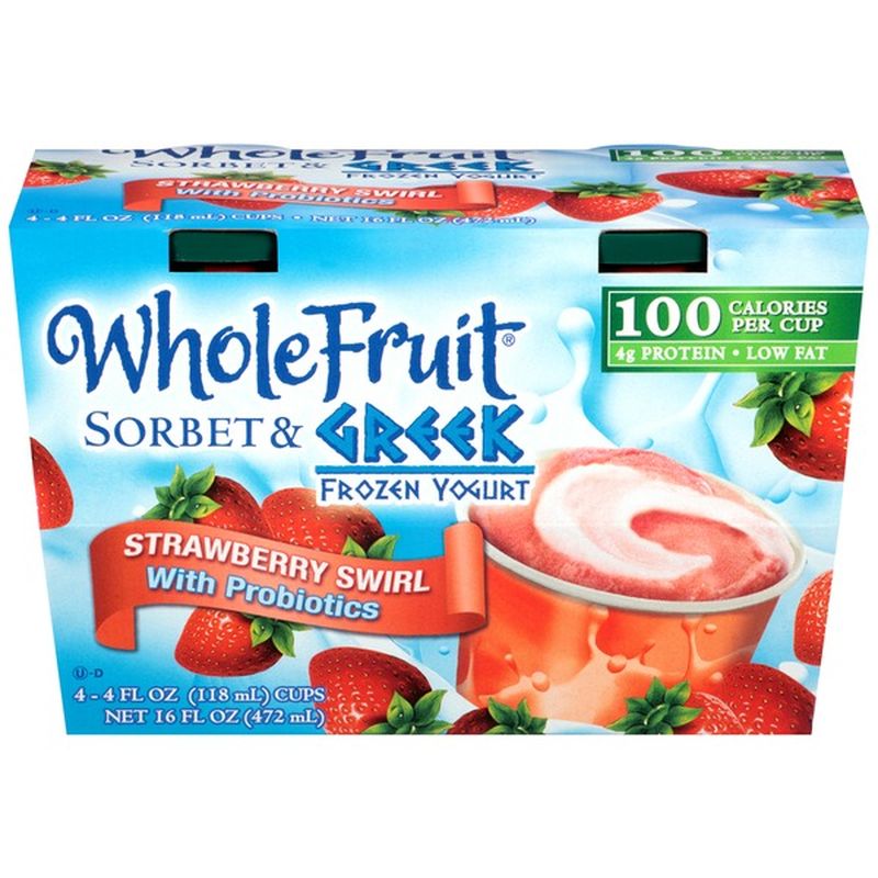Whole Fruit Strawberry Swirl Sorbet & Greek Frozen Yogurt (4 fl oz