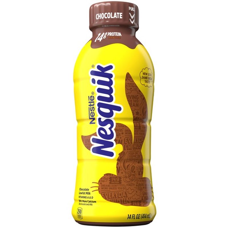 Nestle Nesquik Nestle Low Fat Chocolate Milk, Pack of 12 Delicious and Convenient Ready to