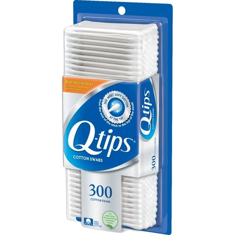 QTips Cotton Swabs Antibacterial (300 ct) Instacart