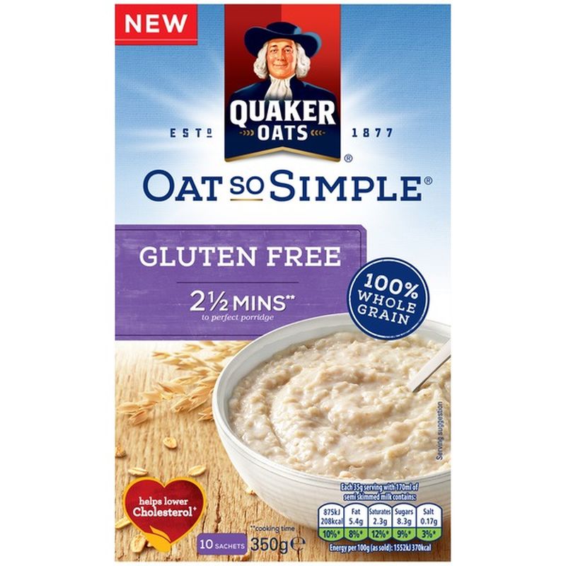 Quaker Oat So Simple 100 Whole Grain Gluten Free Porridge (350 g