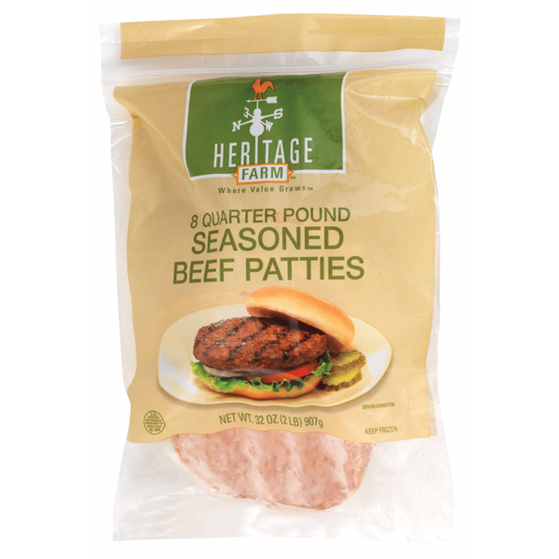 Heritage Farm Seasoned Ground Beef Patties (8 ct) Instacart