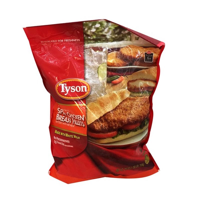 Tyson Frozen Breaded Fully Cooked Portioned Spicy Chicken Breast