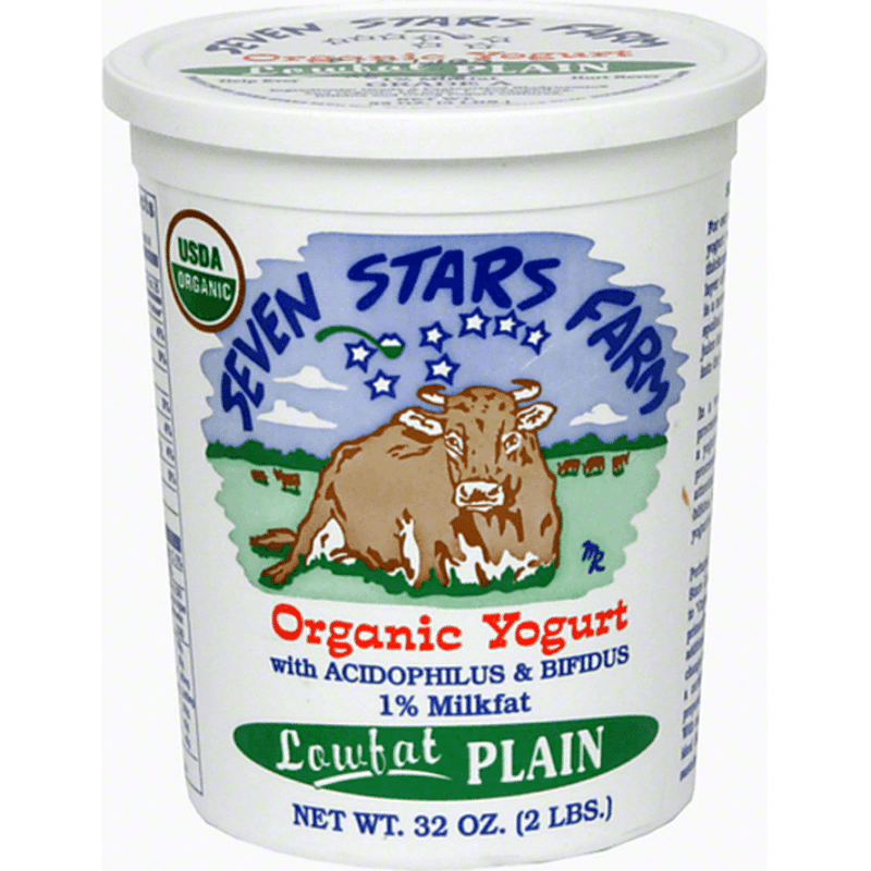 Seven Stars Farm Low Fat Organic Yogurt, Plain (32 oz) Instacart