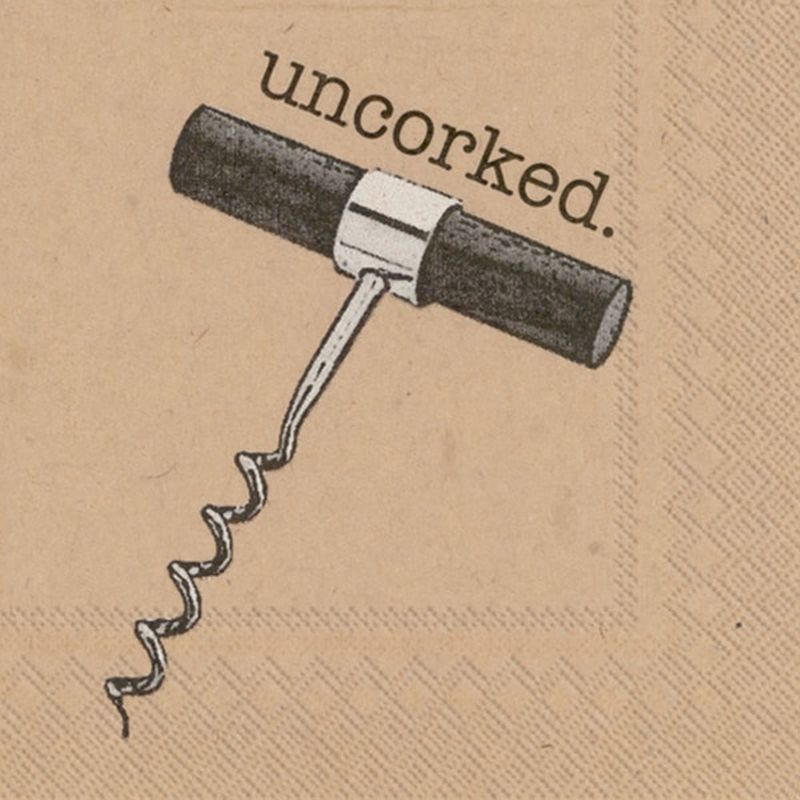 Boston International Brown Uncorked Cocktail Napkins