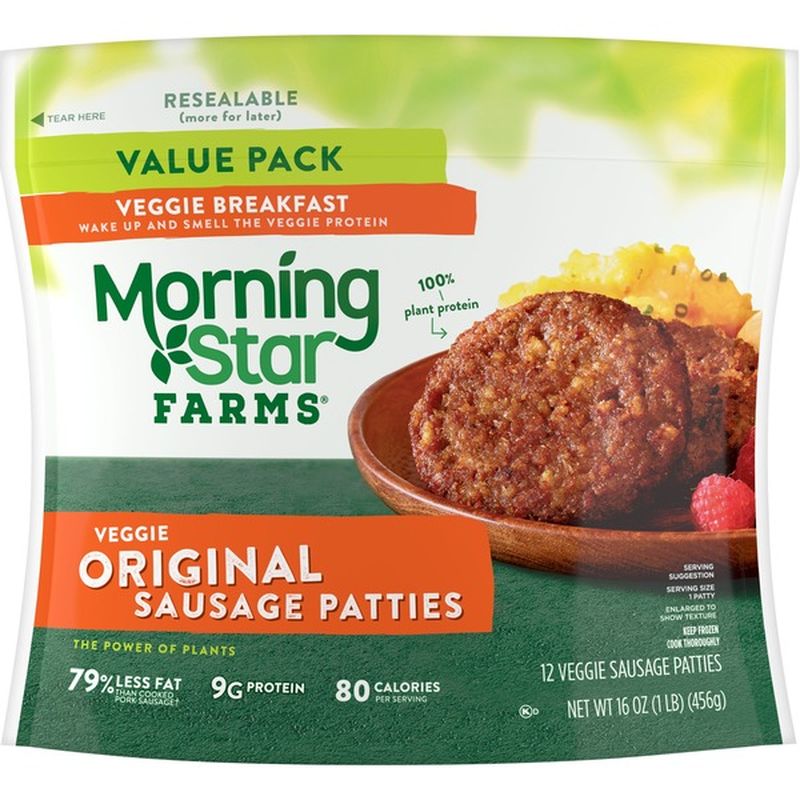 Morning Star Farms Veggie Breakfast Sausage Patties, Original (16 oz