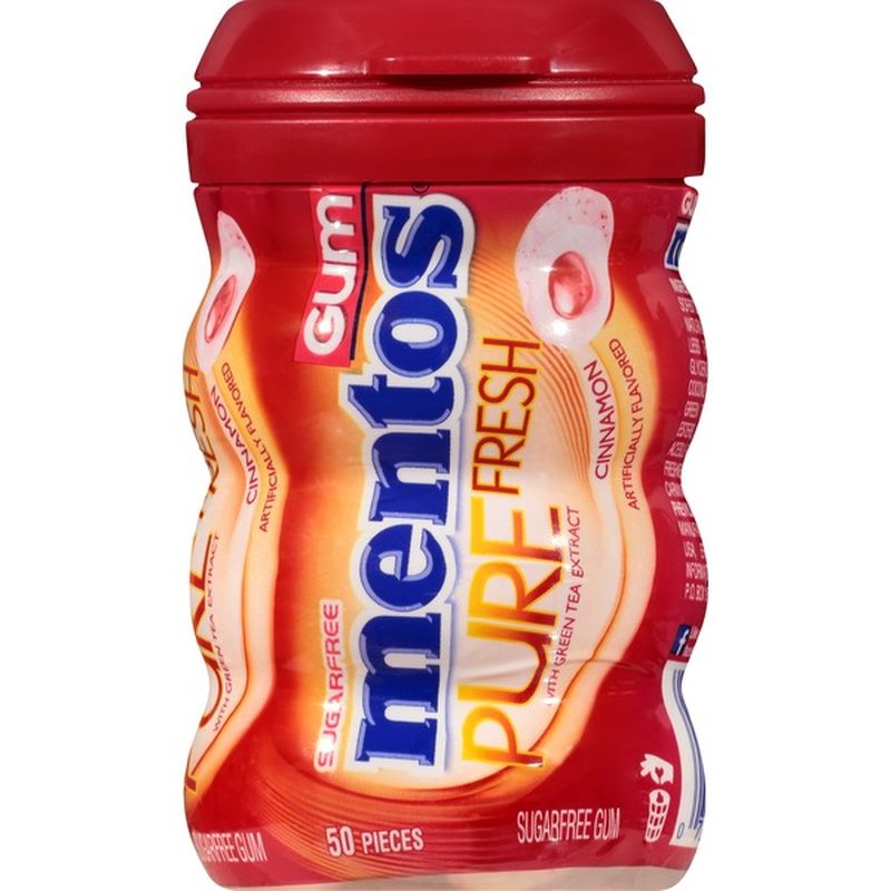 Mentos Gum, Sugarfree, Cinnamon, Pure Fresh (50 each) - Instacart