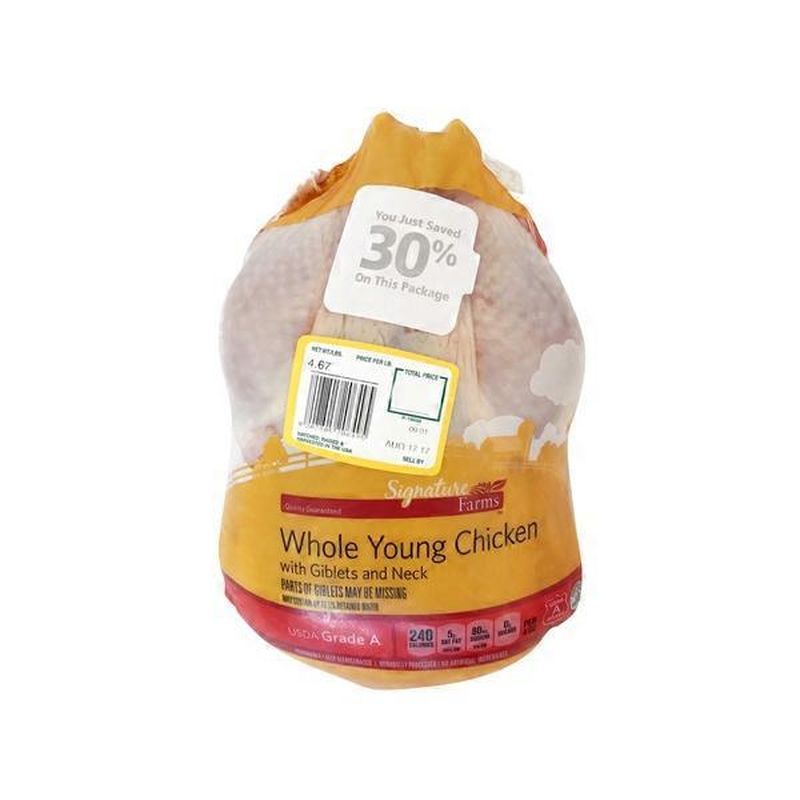Signature Farms Whole Young Chicken With Giblets & Neck (1 lb) Instacart