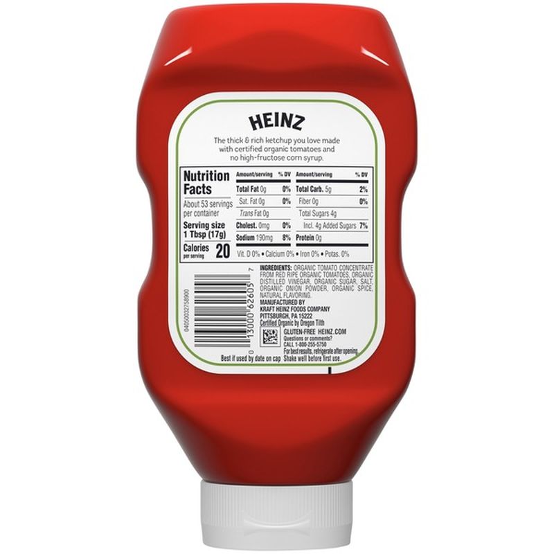 Heinz Organic Tomato Ketchup (32 oz) from Publix Instacart