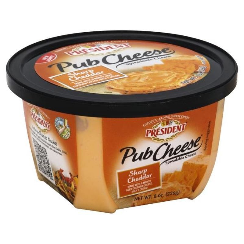 Pub Cheese by President President Sharp Cheddar Spreadable Pub Cheese