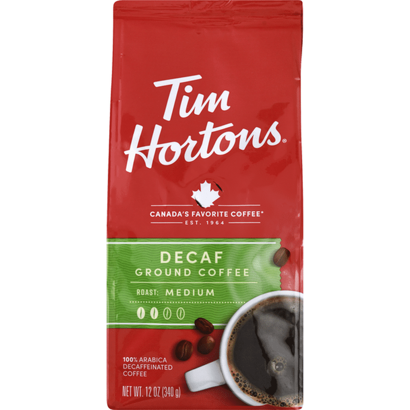 Tim Hortons Decaf Ground Coffee 12 Oz Instacart