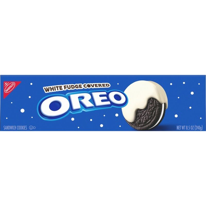 Oreo White Fudge Covered Chocolate Sandwich Cookies (8.5 oz) Instacart