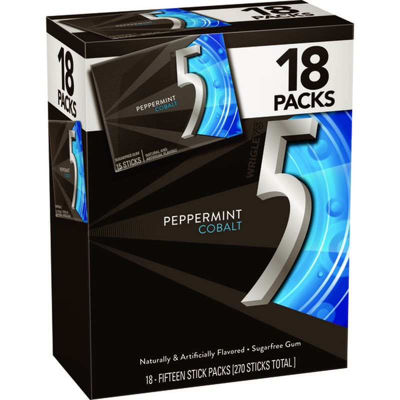 5 Gum Peppermint Cobalt Sugarfree Gum 15 Ct Instacart