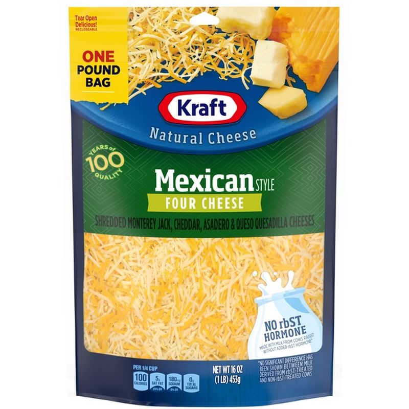 Kraft Mexican Style Four Chese Finely Shredded Natural Cheese