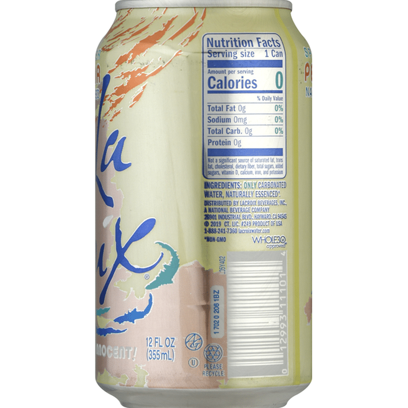 LaCroix Peach Pear Sparkling Water single can (12 oz) Instacart