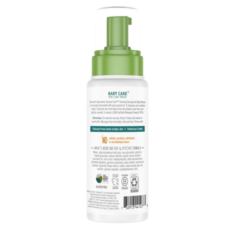 seventh generation coconut care foaming shampoo and wash