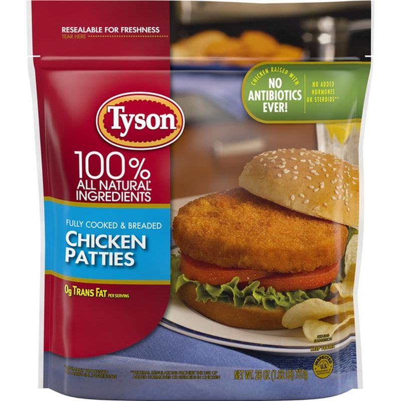 Tyson Fully Cooked Chicken Patties, Frozen (26 oz) from ShopRite