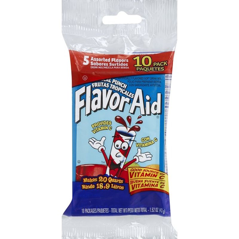 Flavor Aid Drink Mix, Assorted Flavors, 10 Pack (10 each) Instacart
