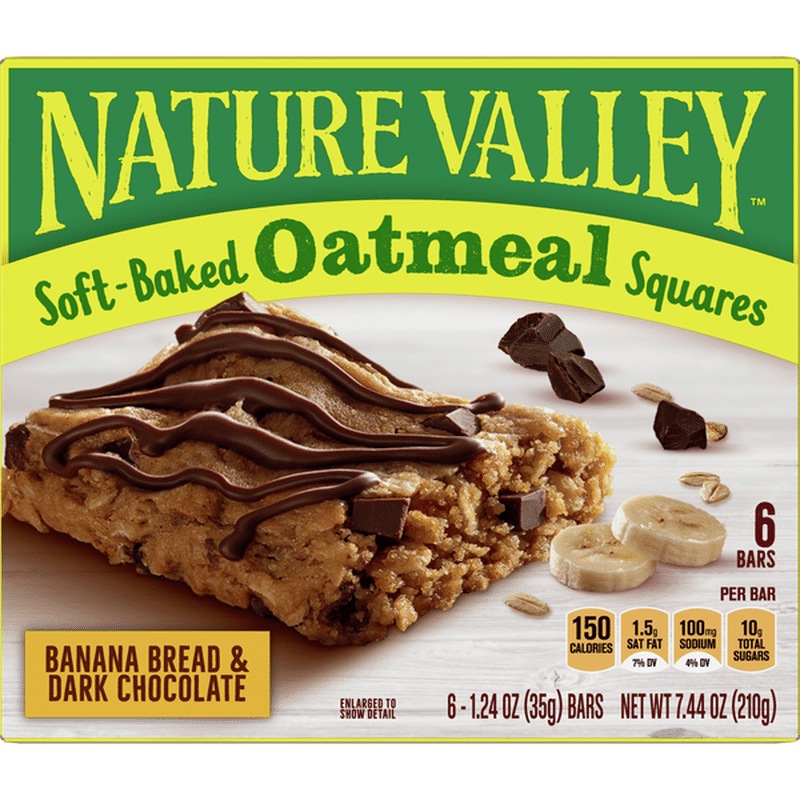 Nature Valley Soft-Baked Oatmeal Squares, Banana Bread & Dark Chocolate ...