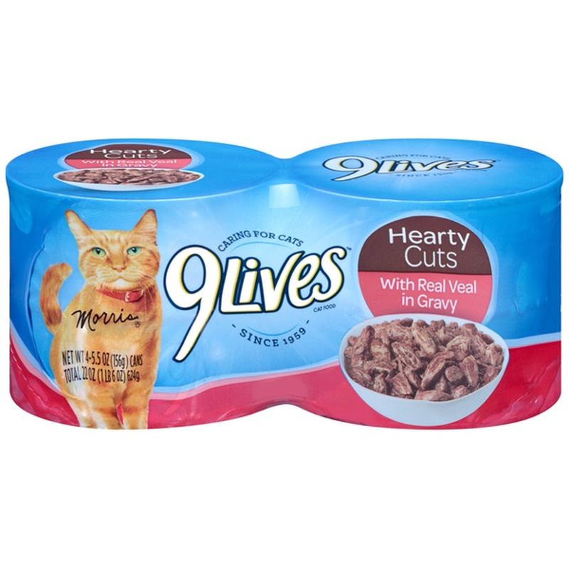 9 Lives Wet Hearty Cuts With Real Veal In Gravy Cat Food 5 5 Oz