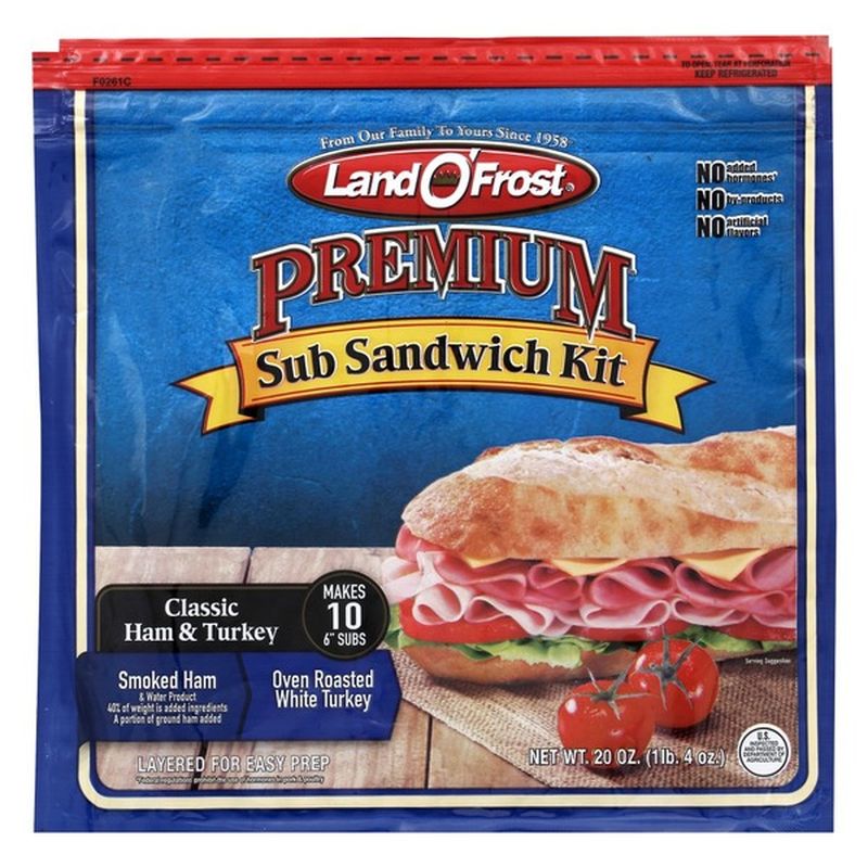 Land O' Frost Sub Sandwich Kit, Classic Ham & Turkey, Premium, Vacuum