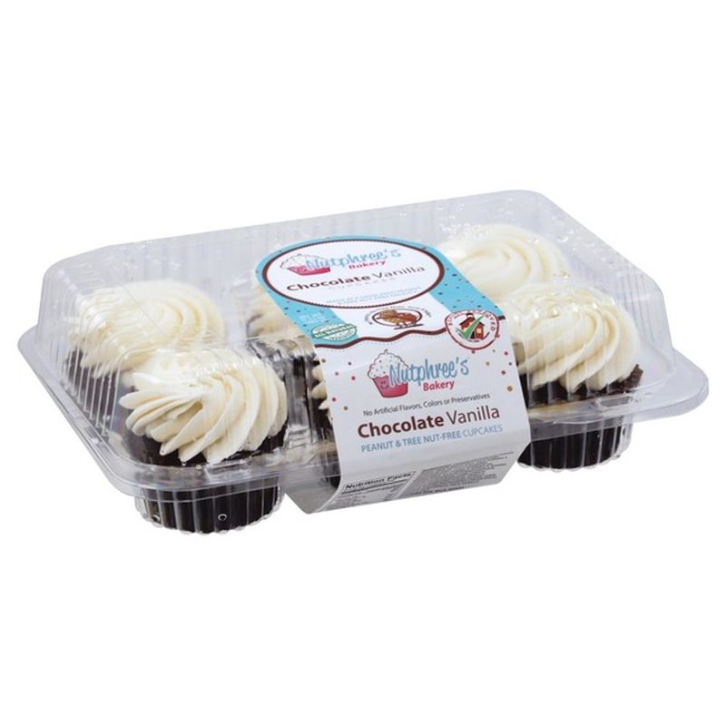 Nutphrees Bakery Cupcakes Peanut Tree Nut Free Chocolate Vanilla 17 25 Oz Instacart