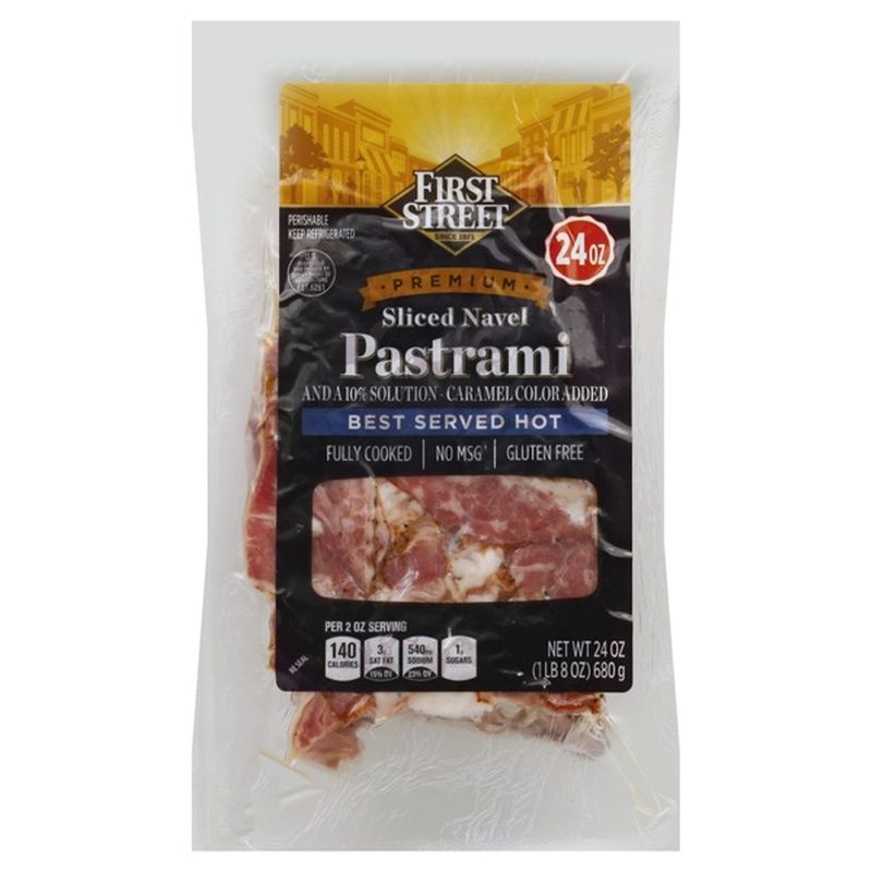 First Street Premium Sliced Navel Pastrami (24 oz) Instacart