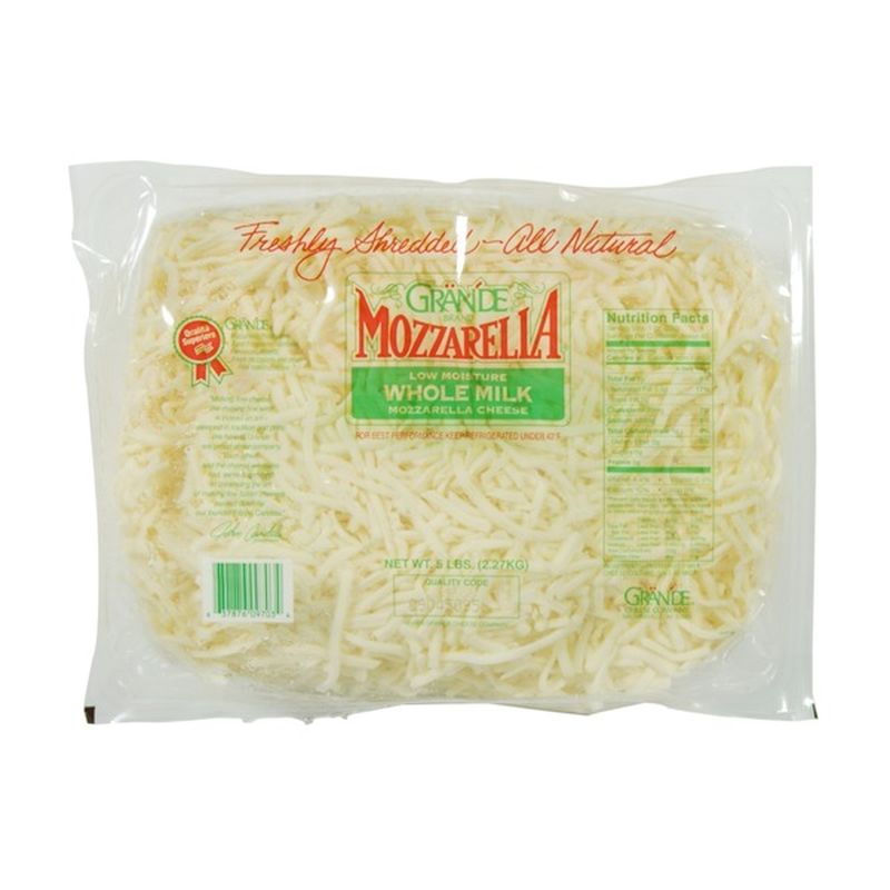 Grande Cheese Company Shredded Low Moisture Whole Milk Mozzarella Cheese 5 Lb Instacart