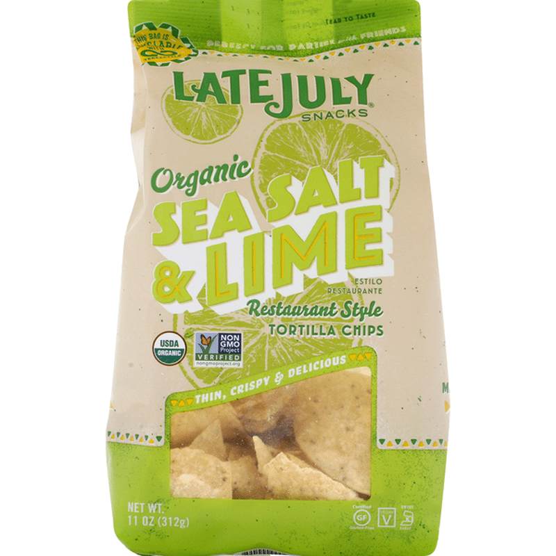 LATE JULY® Snacks Sea Salt & Lime Tortilla Chips (11 oz) from Rainbow
