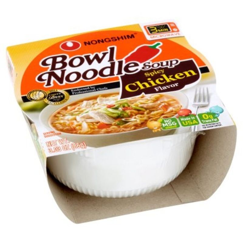 Nongshim Soup, Bowl Noodle, Spicy Chicken Flavor (3.03 Oz) From T&T ...