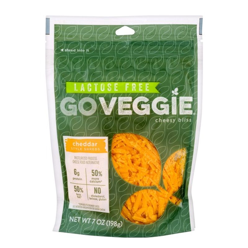 Go Veggie! Cheddar Flavor Shreds Pasteurized Process Cheese Food