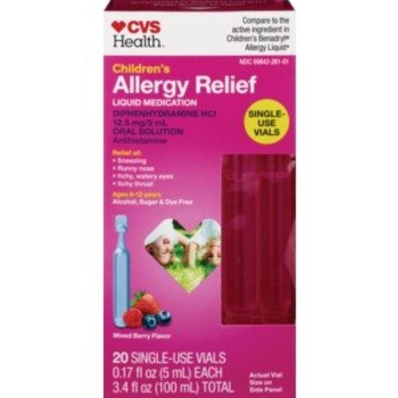 CVS Health Children's Allergy Relief Diphenhydramine Hcl 12.5 Mg/5 Ml Antihistamine Oral