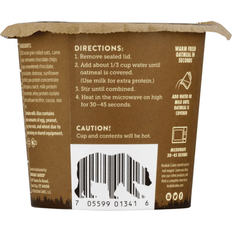 Kodiak Cakes Oatmeal Unleashed Chocolate Chip (2.12 oz) Instacart