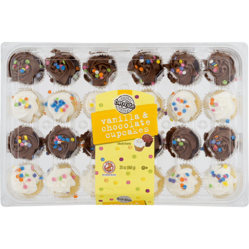 Two-Bite Original Chocolate & Vanilla Mini Cupcakes (20 oz) from ...