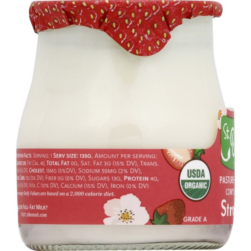 St. Benoit Yogurt, Jersey Cow's Milk, PastureRaised, Strawberry (4.75 oz) Instacart