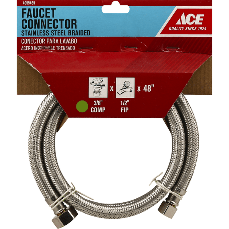 Ace Faucet Connector, Stainless Steel, Braided, 48 Inch (1 each