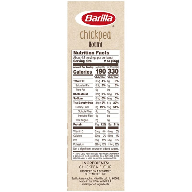 Barilla® Chickpea Pasta, Gluten Free Pasta, Rotini (8.8 oz ...
