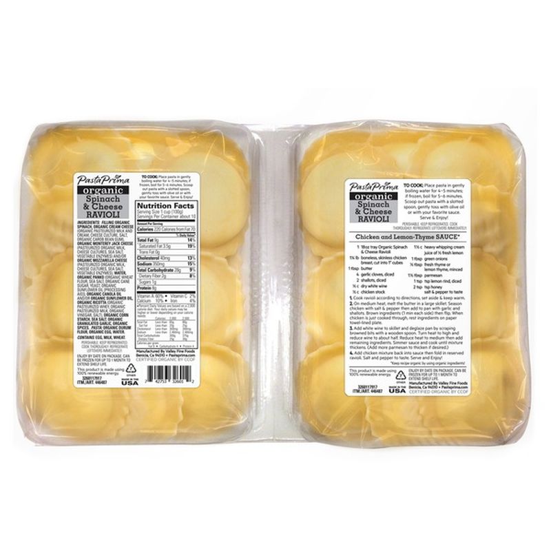 Pasta Prima Organic Spinach And Cheese Ravioli