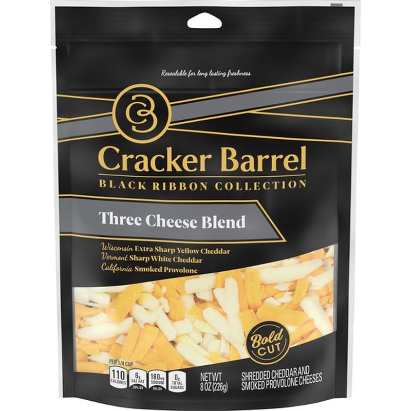 Cracker Barrel Three Cheese Blend Bold Cut Shredded Cheese (8 oz