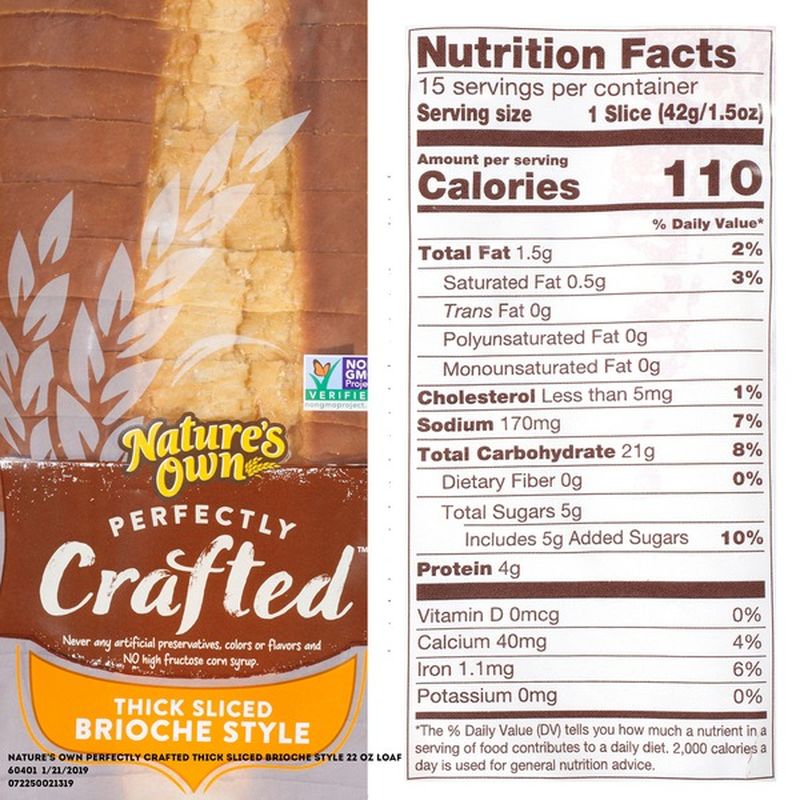 Nature's Own Perfectly Crafted Thick Sliced Brioche Style Bread (22 oz) Instacart