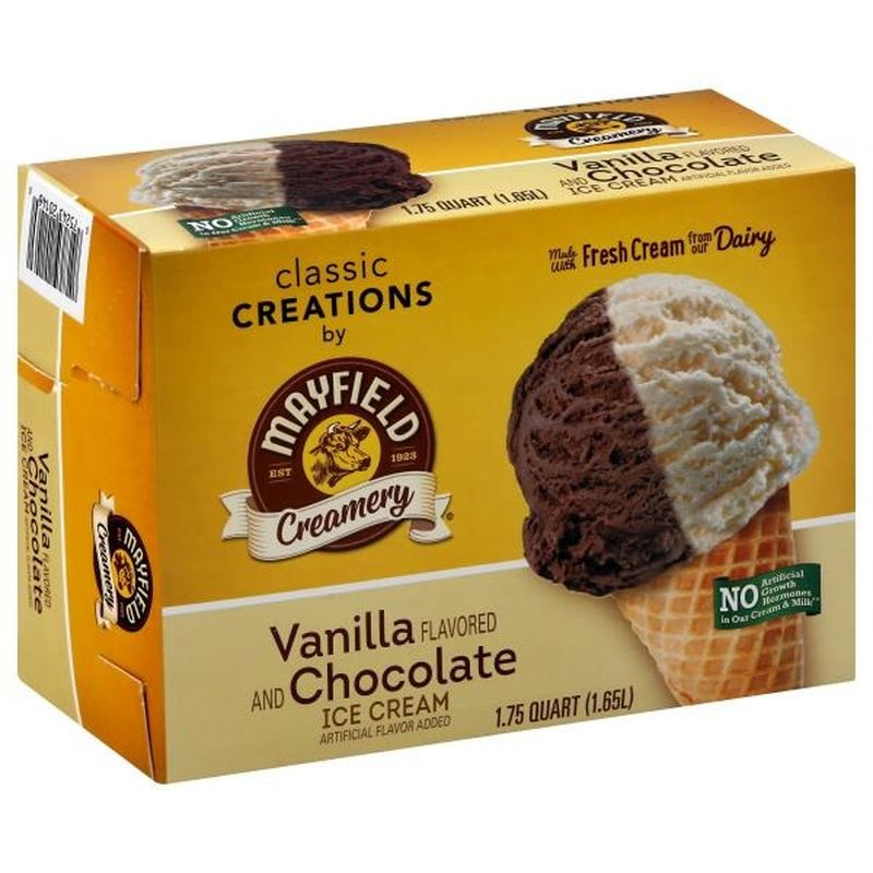 Mayfield Ice Cream, Vanilla Flavored and Chocolate (1.75 qt) - Instacart