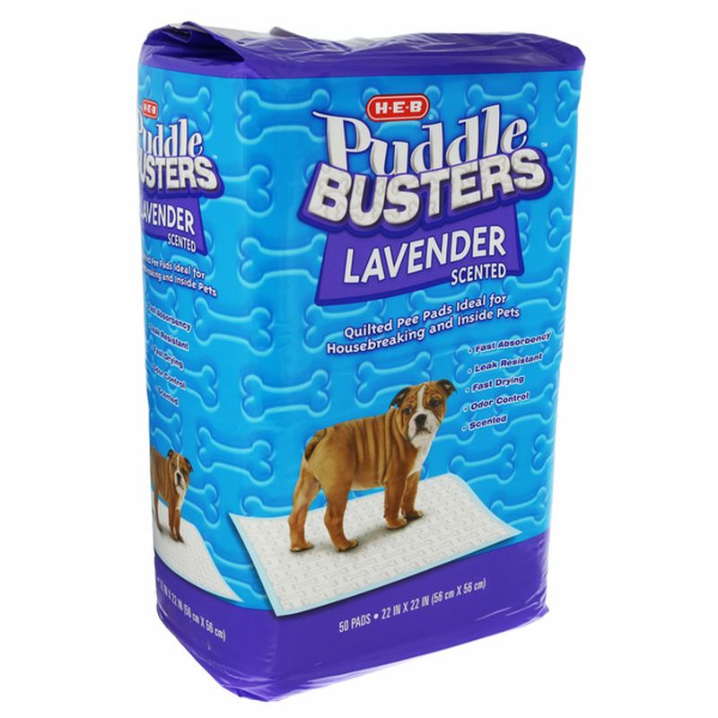 H-E-B Lavender Puddle Buster Quilted Pee Pads For Pets