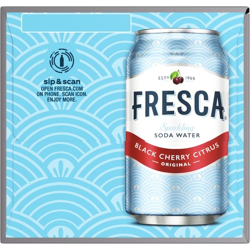Fresca Black Cherry Soda Sparkling Flavored Soft Drink Zero Calorie And