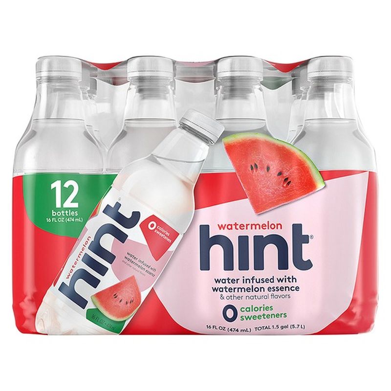 Hint Sparkling Water Hint Water Watermelon (Pack of 12) 16 Ounce