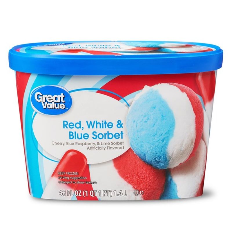 Great Value Cherry, Blue Raspberry, & Lime Flavored Red, White & Blue ...